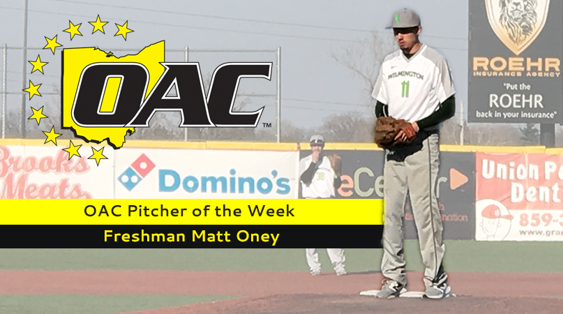 Oney named OAC Pitcher of the Week