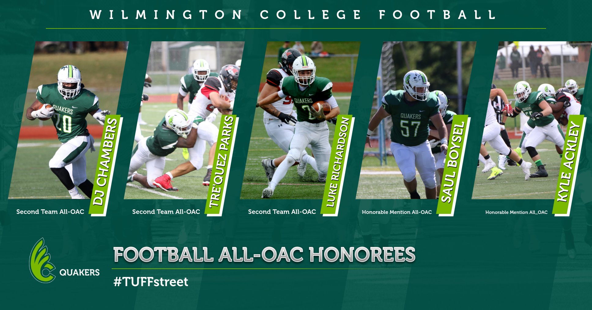 Football Places Five on All-OAC Teams
