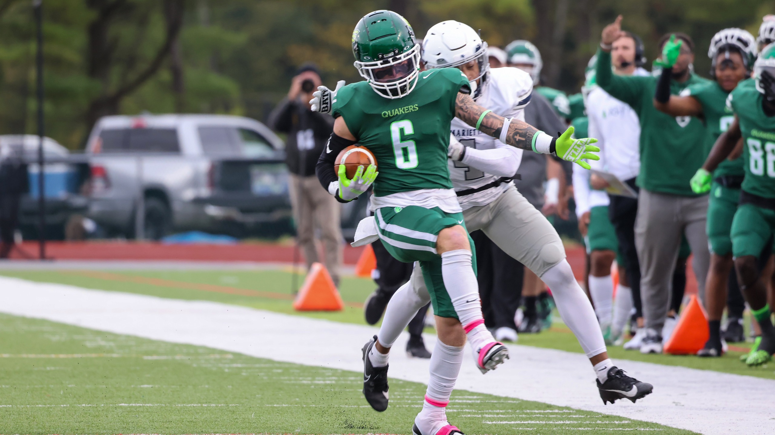 Football Bested By Marietta on Chilly Saturday Afternoon