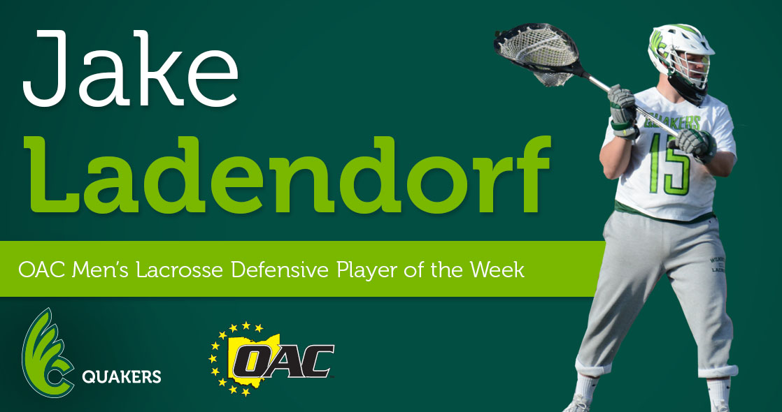 Ladendorf Named OAC Men's Lacrosse Defensive Player of the Week
