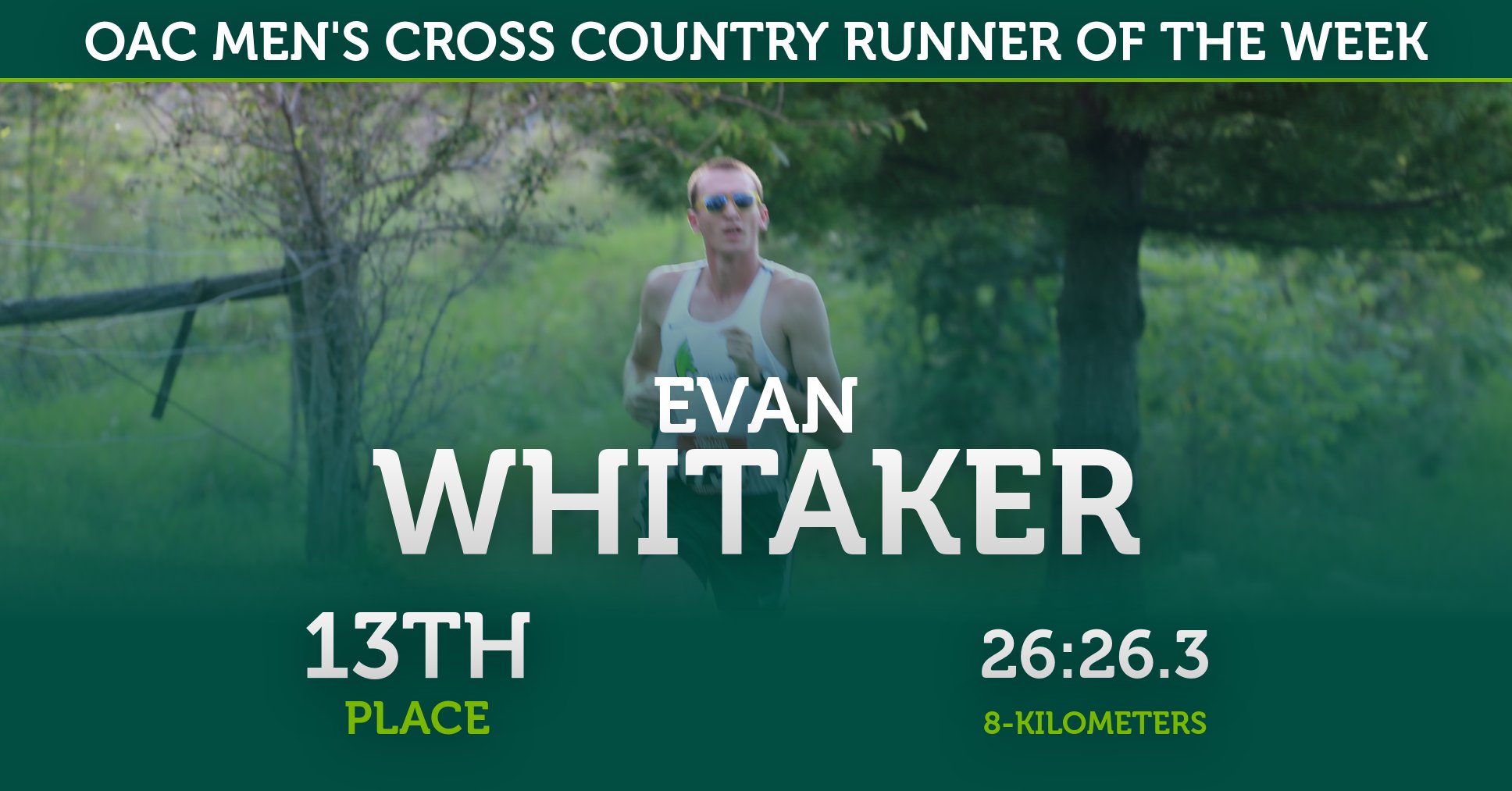 Evan Whitaker Named OAC Men's Cross Country Runner of the Week