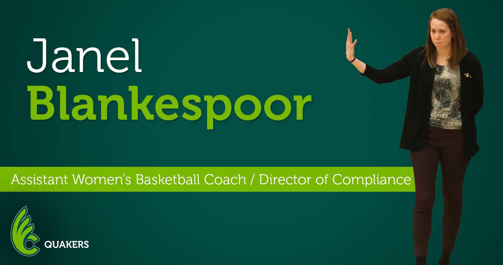 Janel Blankespoor Named Assistant Women's Basketball Coach and Director of Compliance