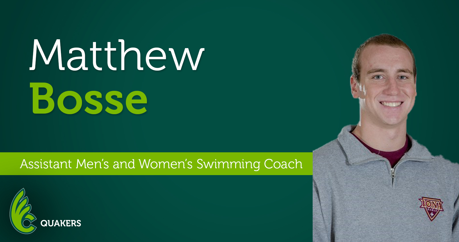 Matthew Bosse Joins Swimming Programs as Assistant Coach