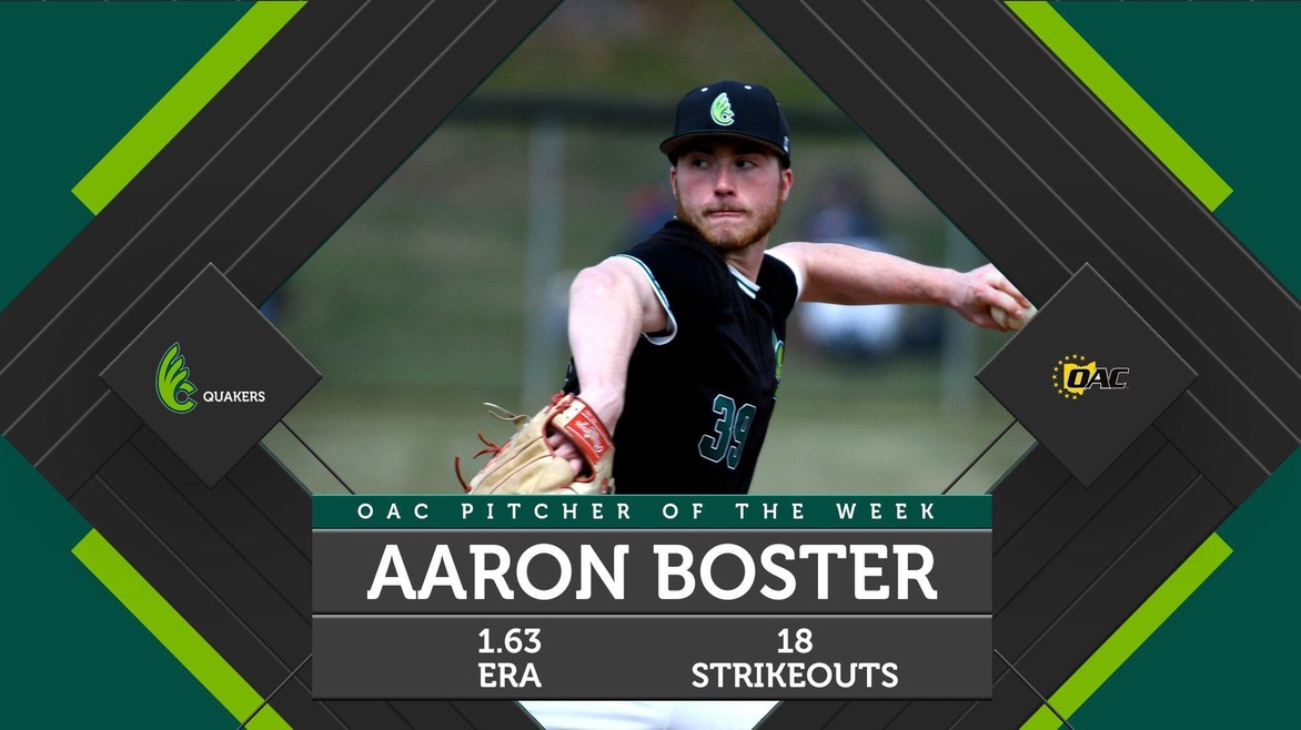 Boster Named OAC Pitcher of the Week