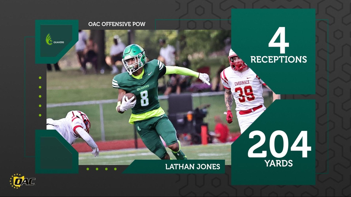 Lathan Jones Named OAC Offensive Player of the Week