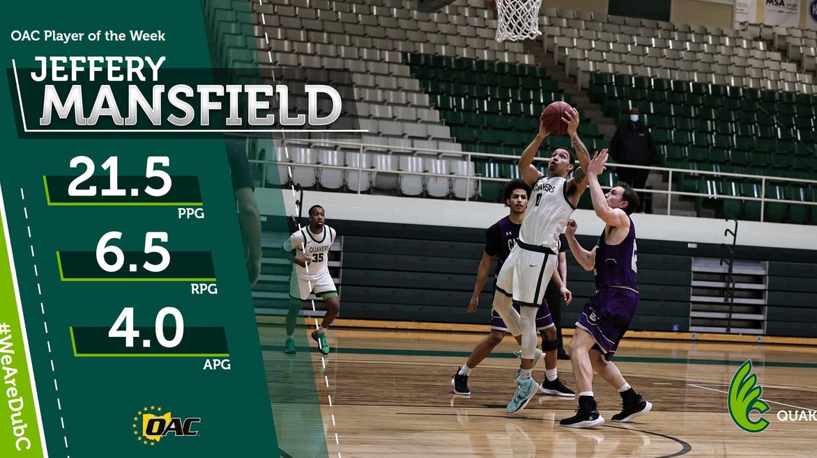 Mansfield Named OAC Men's Basketball Player of the Week