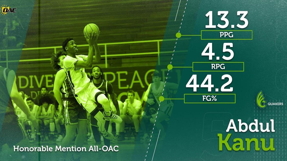 Abdul Kanu Named Honorable Mention All-OAC