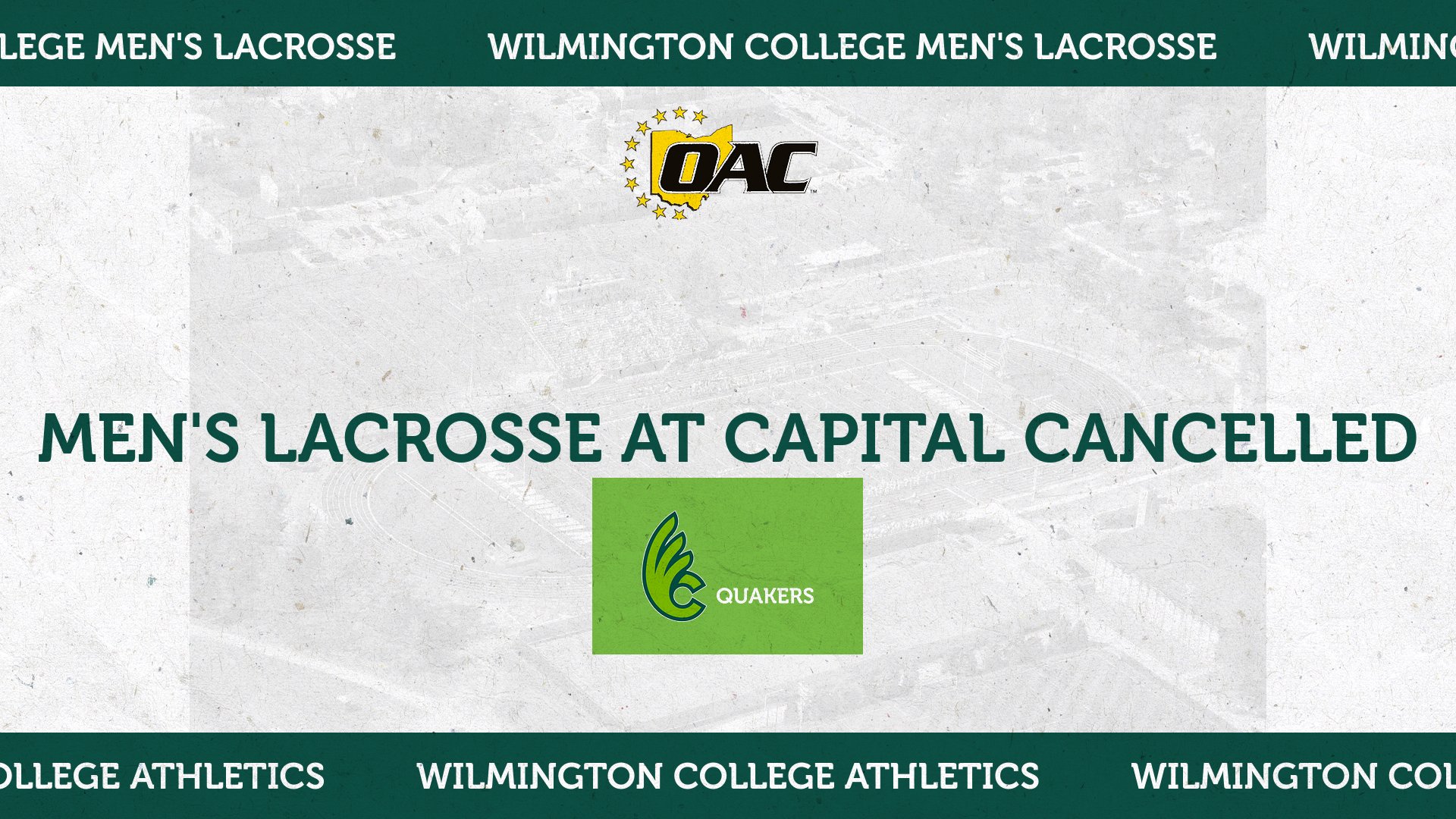 Mens Lacrosse Game at Capital Cancelled