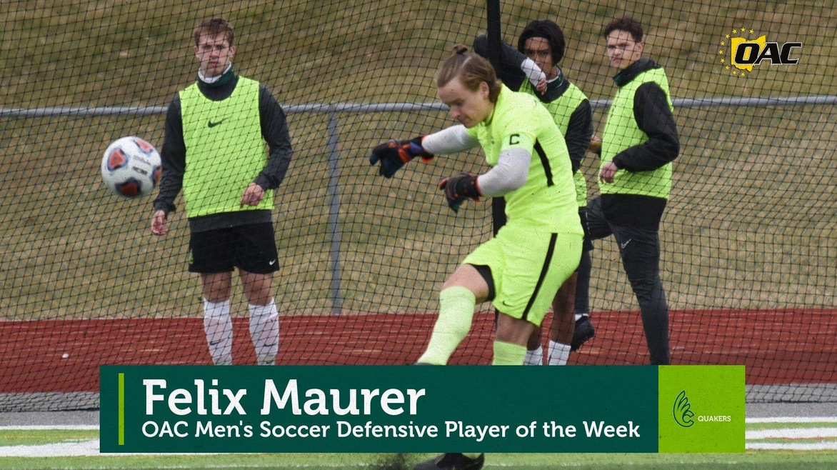 Felix Maurer Named OAC Men's Soccer Defensive Player of the Week