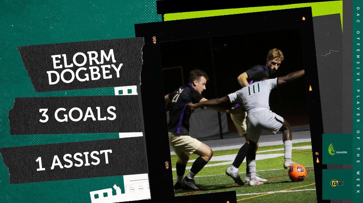 Elorm Dogbey Named OAC Men's Soccer Offensive Player of the Week