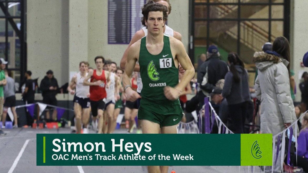 Simon Heys Earns OAC Men's Track Athlete of the Week