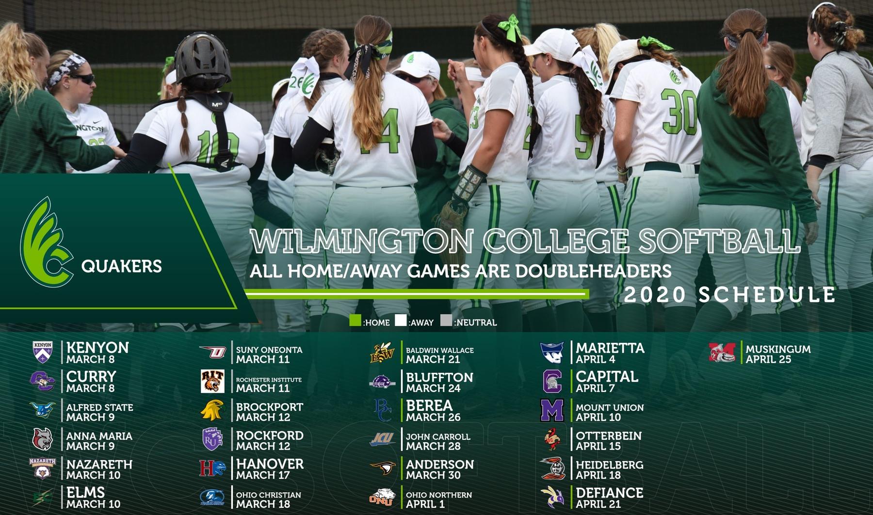 Softball Releases 2020 Schedule