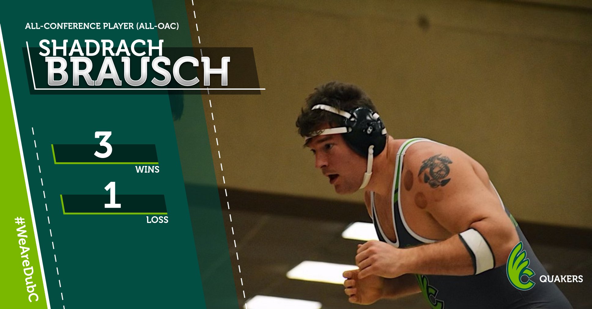 Brausch Earns All-OAC Honors for Wrestling