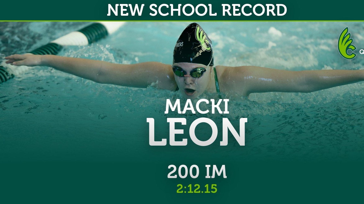 Leon Breaks Own 200-Yard IM Record, Named All-OAC for Women's Swimming at OAC Championships